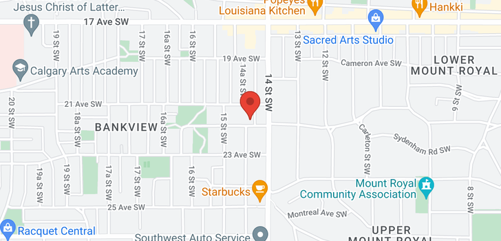 map of 207 1424 22 Avenue SW